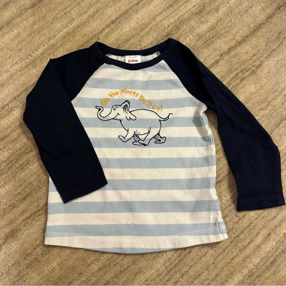 HANNA ANDERSSON Dr. Seuss “oh the places you’ll go” Baseball Top t shirt 3t